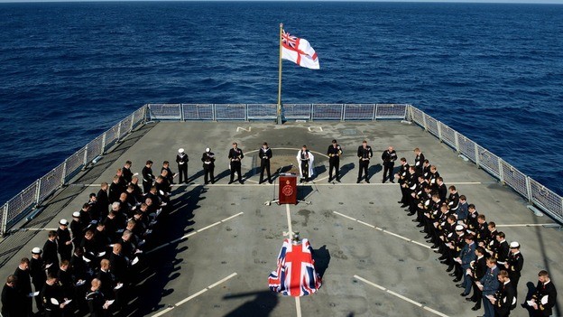 Remembrance day service, HMS Dragon