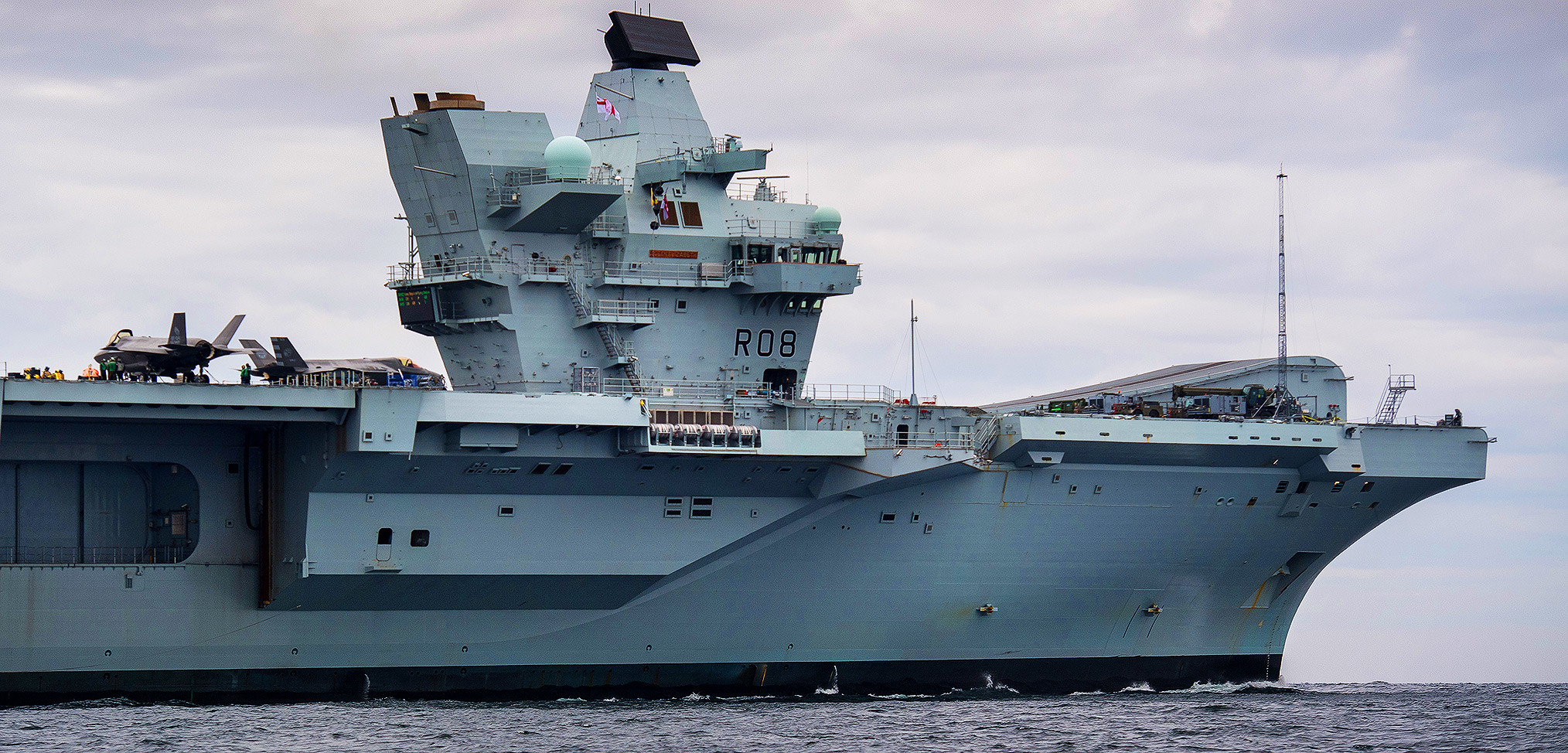 HMS Queen Elizabeth sails for the US where she will embark UK-owned Jets for the first time