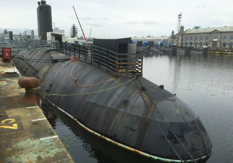 Former Cold War era nuclear submarine HMS Courageous is berthed in Devonport and open to visitors periodically