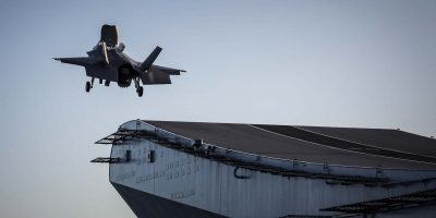 F-35 flying from HMS Queen Elizabeth ditches in the sea