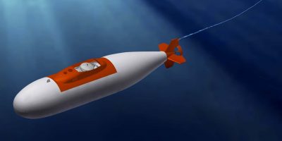 Towed array sonar integrated with Royal Navy experimental autonomous submarine